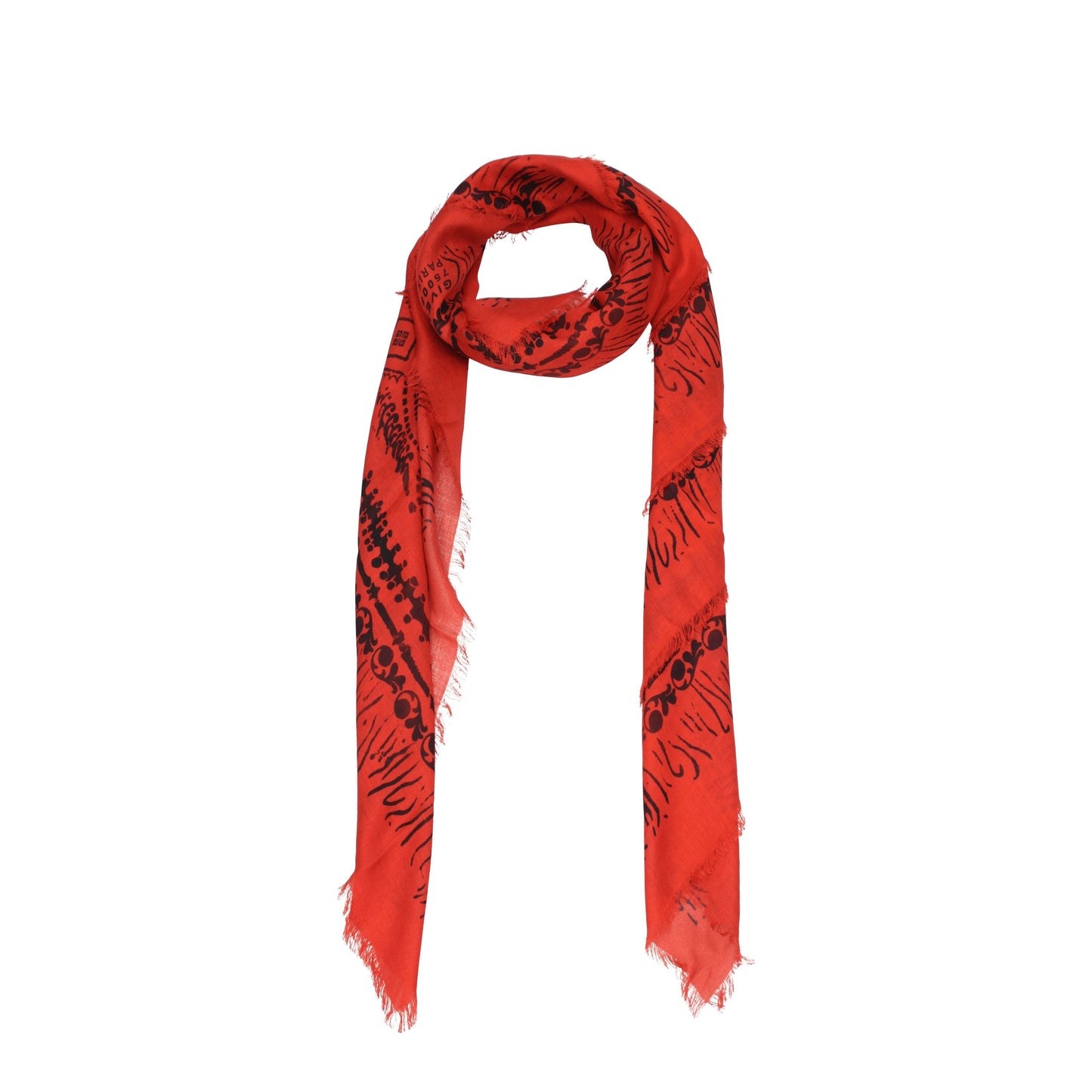 Givenchy Scarves Men Cashmere Red/Black