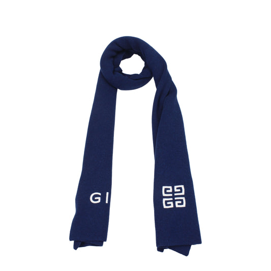 Givenchy Scarves Men Wool Blue/Baltic