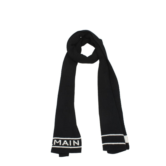 Balmain Scarves Men Merino Wool Black