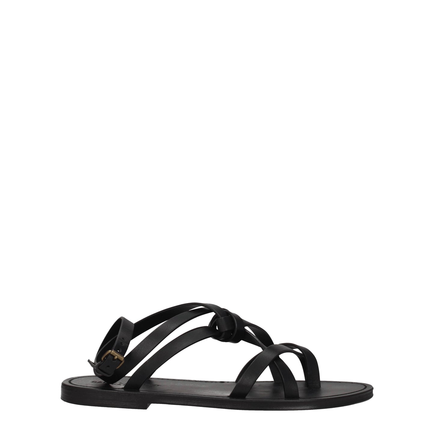 Saint Laurent Men's Sandals in Leather Black