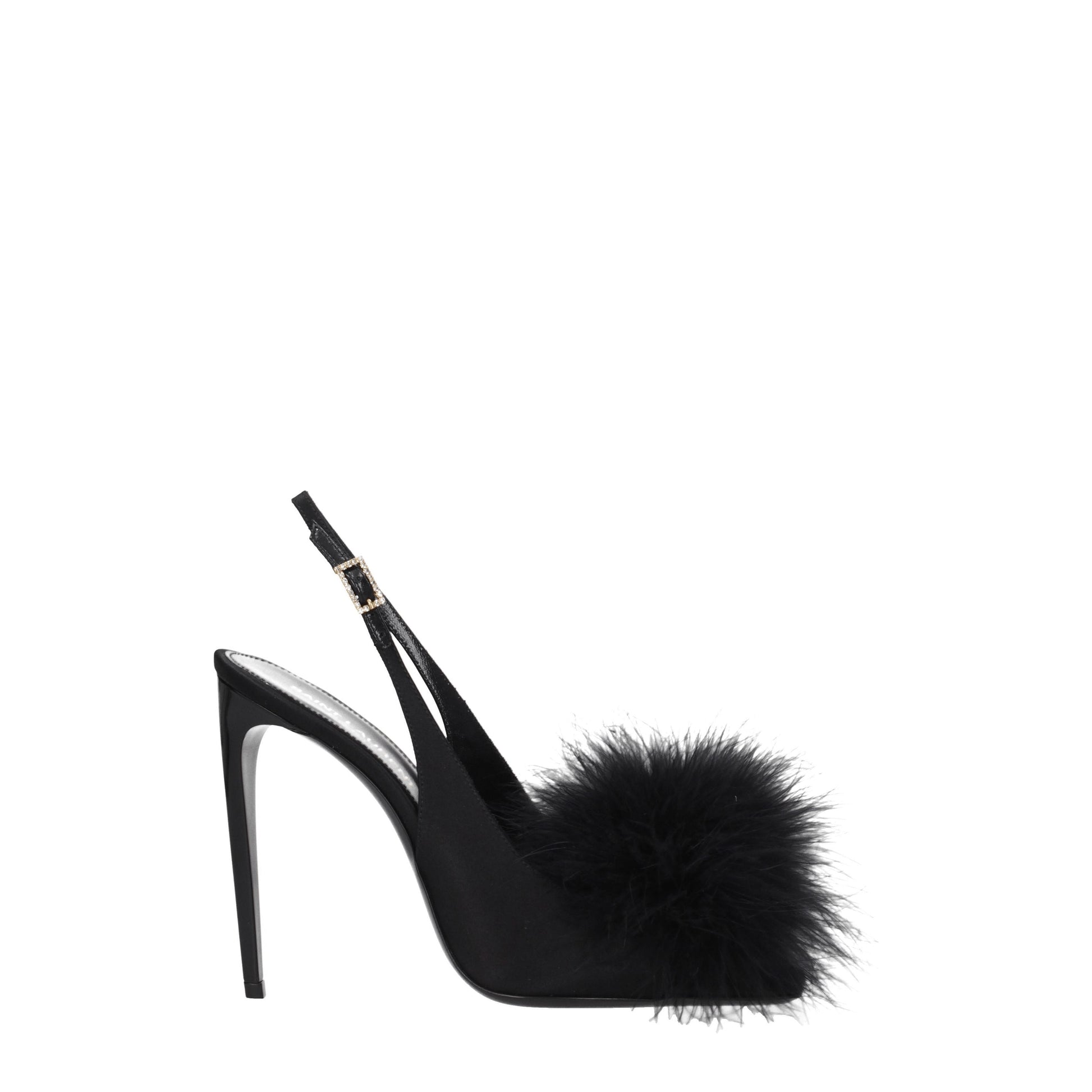 Saint Laurent Sandals Women Satin Black