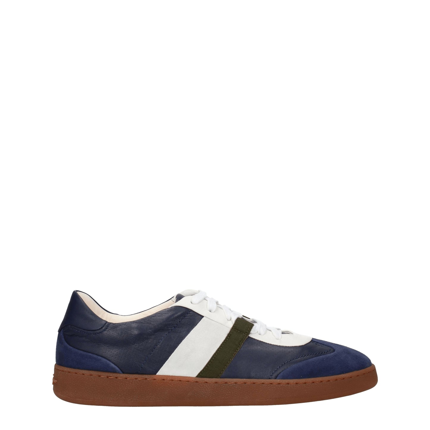 Salvatore Ferragamo Men's Sneakers in Leather Blue/Sea Blue