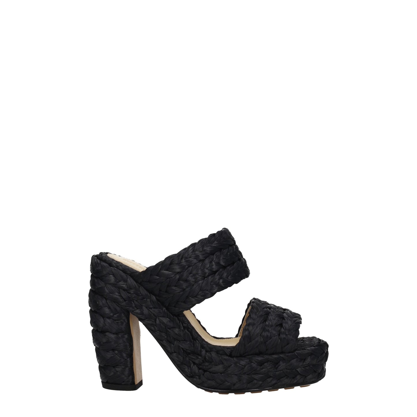 Bottega Veneta Women's Sandals in Raffia Black