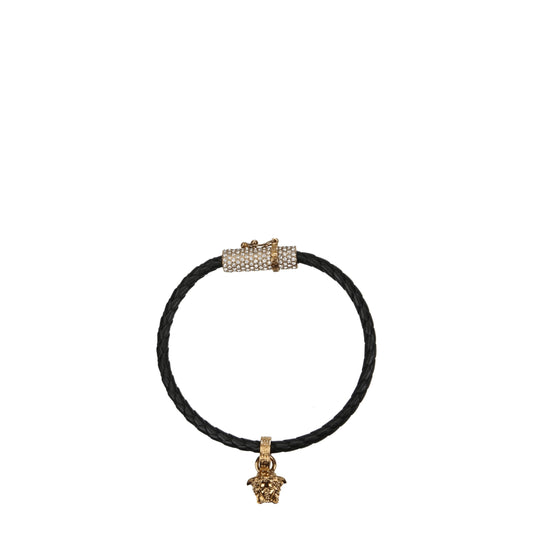 Versace Bracelets Women Leather Black/Gold