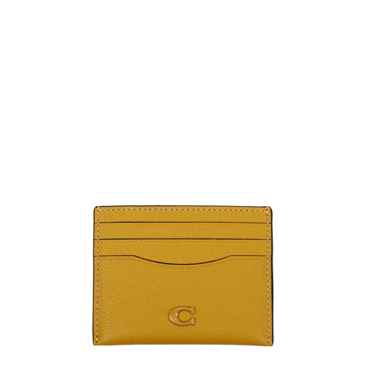 Coach Document Holders Women Leather Yellow/Gold