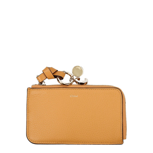 Chloé Coin Purses Women Leather Orange/Apricot