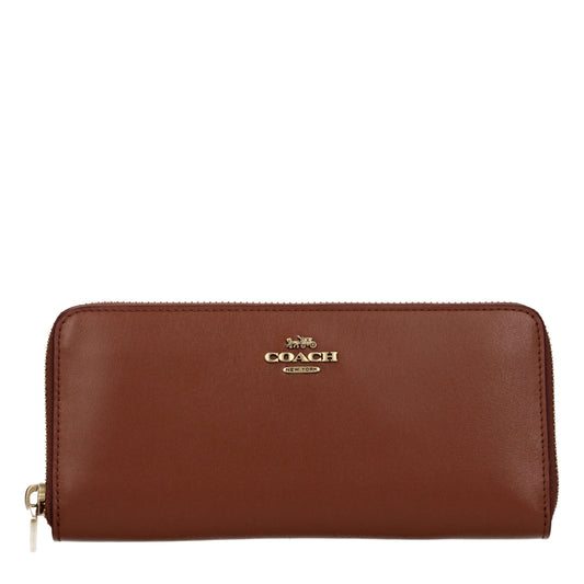 Coach Wallets Women Leather Brown/Saddlery