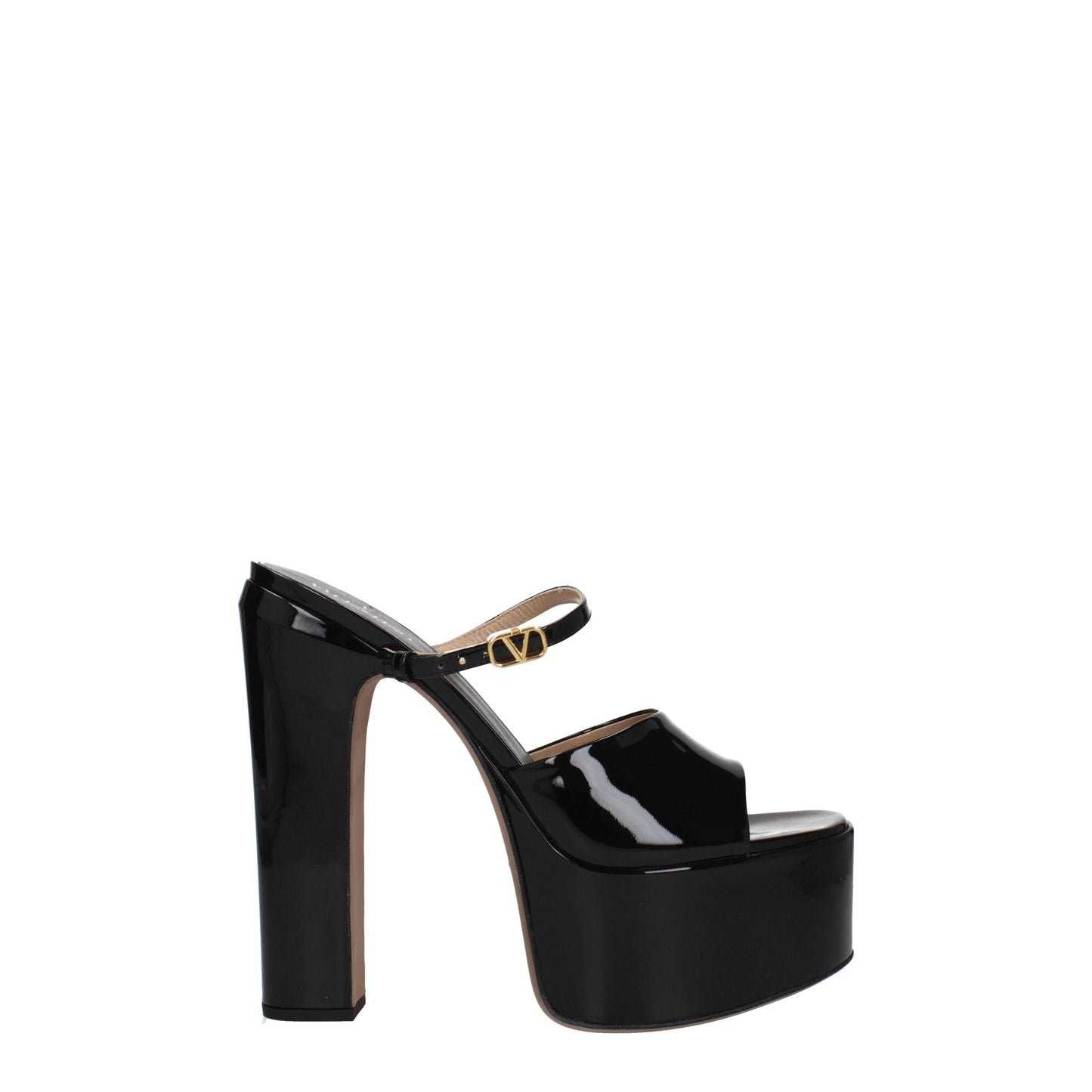 Valentino Garavani Women's Sandals in Patent Leather Black