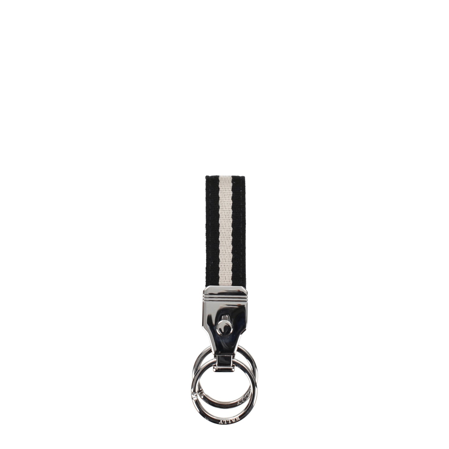 Bally Keychain Men Fabric  Beige/Black