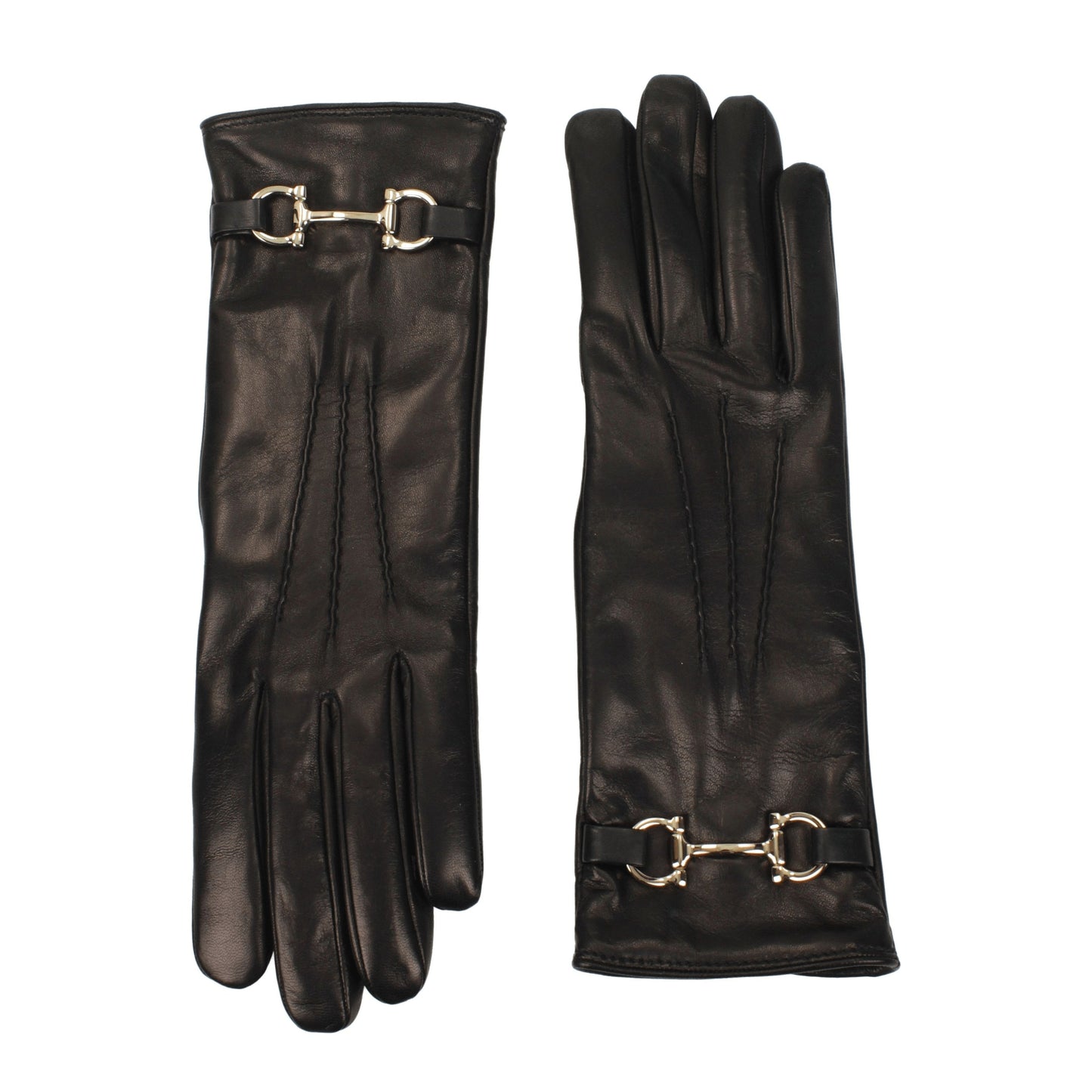 Salvatore Ferragamo Gloves Women Leather Black