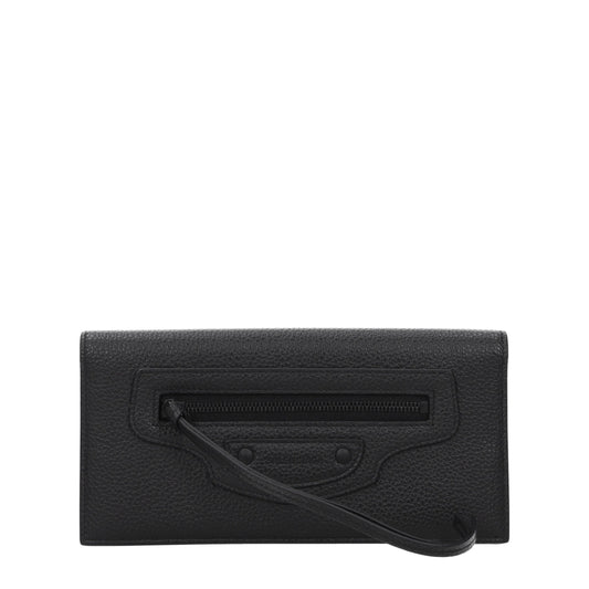 Balenciaga Wallets Women Leather Black