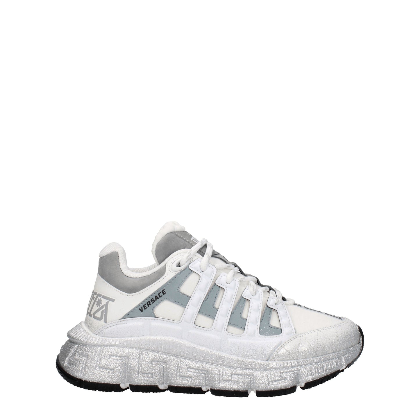 Versace Women's Sneakers in Fabric  White/Silver