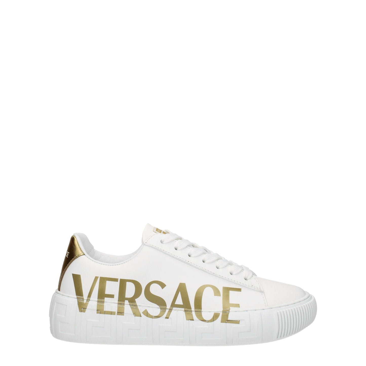 Versace Women's Sneakers in Leather White/Gold