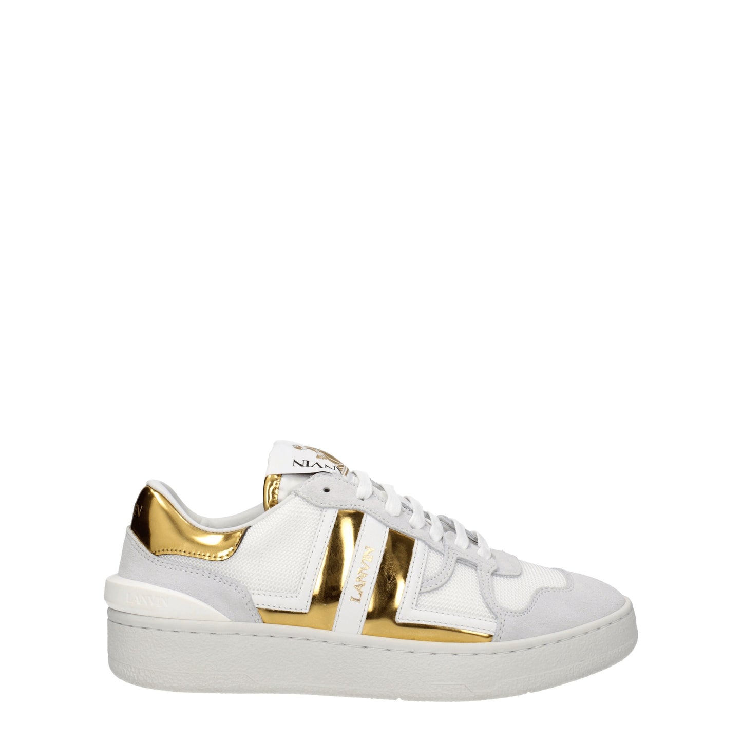 Lanvin Women's Sneakers in Fabric  White/Gold