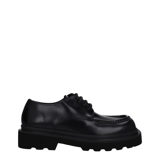 Dolce&Gabbana Lace up and Monkstrap Men Leather Black