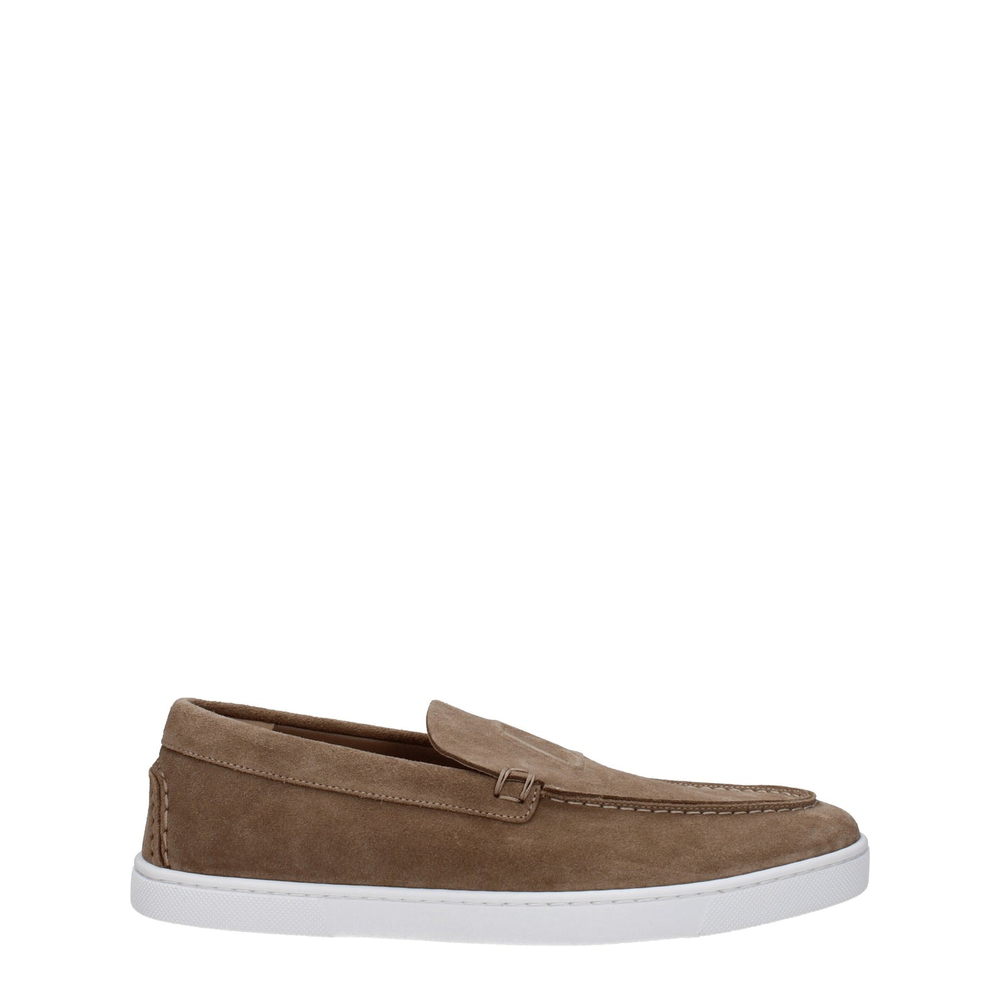 Louboutin Men's Loafers in Suede Beige/Rock