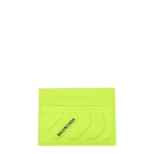 Balenciaga Document Holders Men Leather Yellow/Fluo Yellow