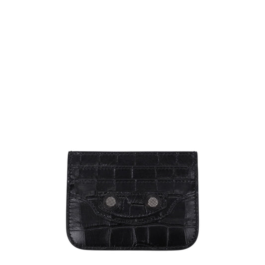 Balenciaga Document Holders Women Leather Black