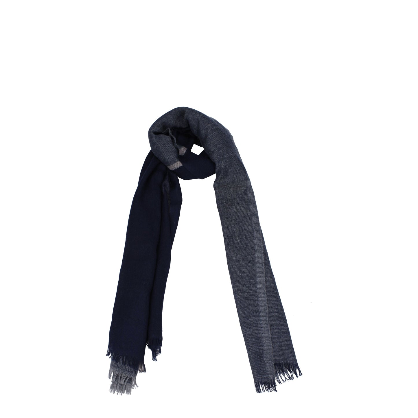 Brunello Cucinelli Foulards Men Cashmere Gray/Dark Blue