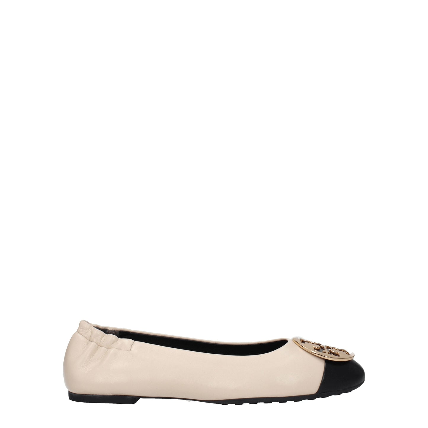 Tory Burch Women's Ballet Flats in Leather Beige/Black