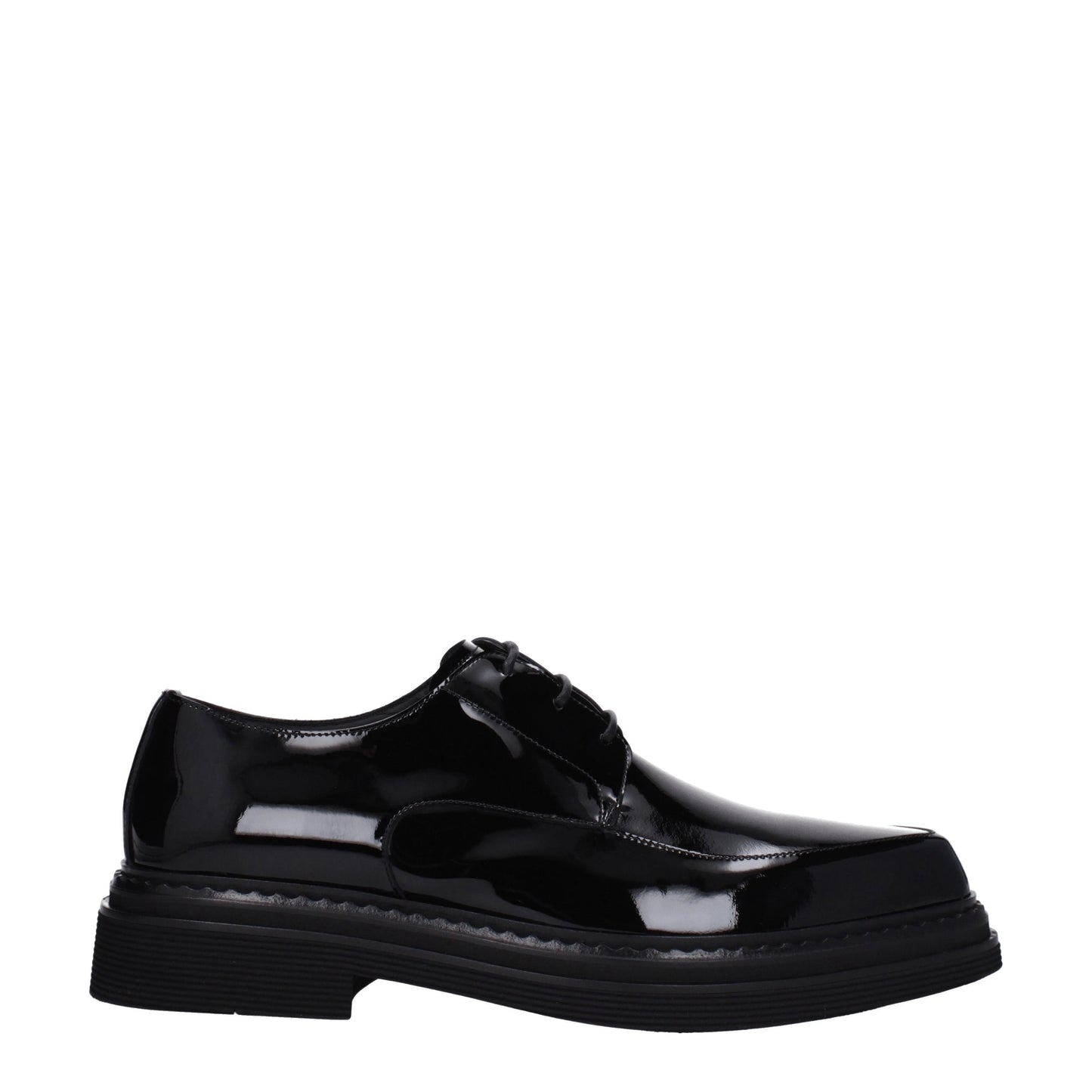 Dolce&Gabbana Men's Lace ups in Patent Leather Black