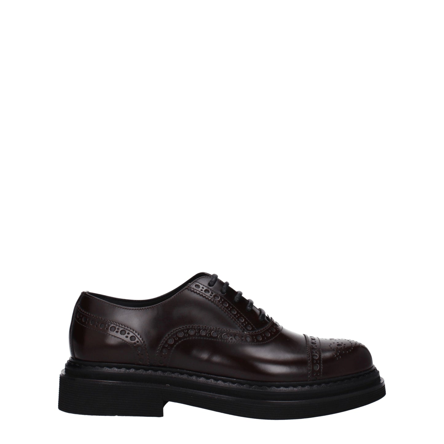 Dolce&Gabbana Men's Lace ups in Leather Brown/Dark Brown