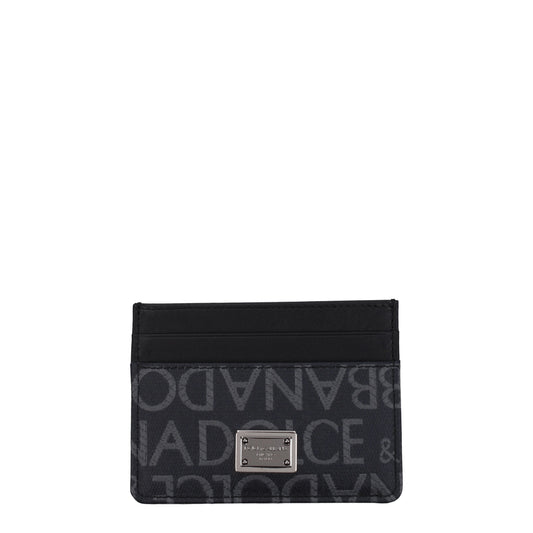 Dolce&Gabbana Document Holders Men Leather Black/Grey