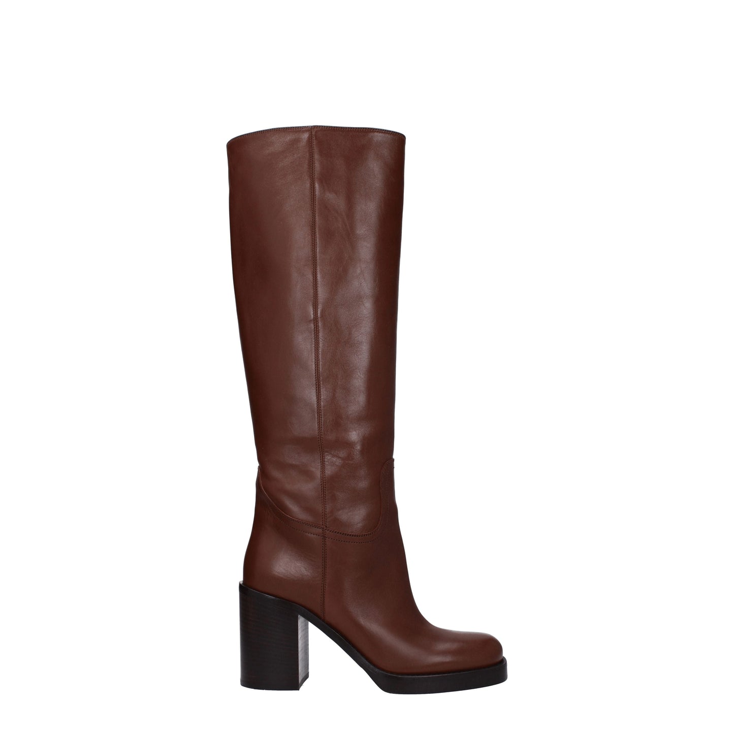 Prada Women's Boots in Leather Brown/Cognac