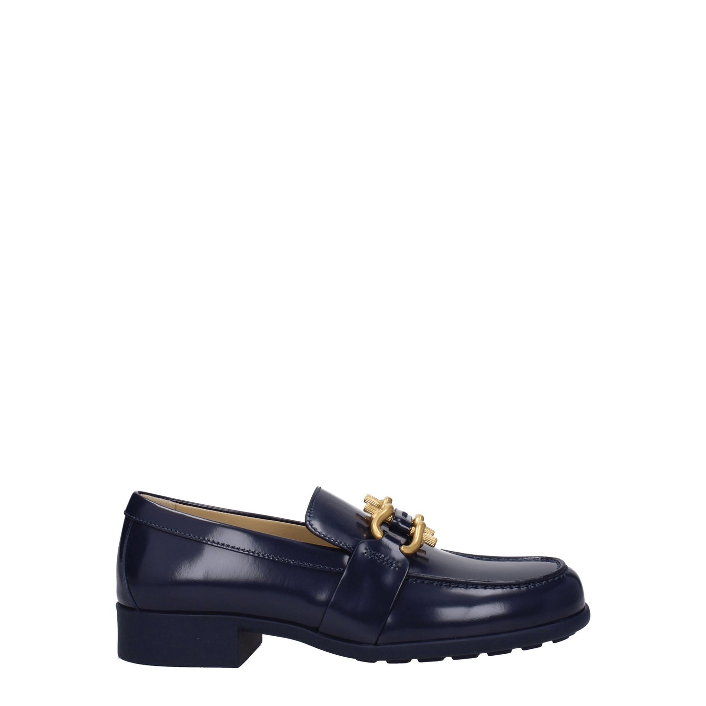 Bottega Veneta Women's Loafers in Leather Blue/Dark Blue