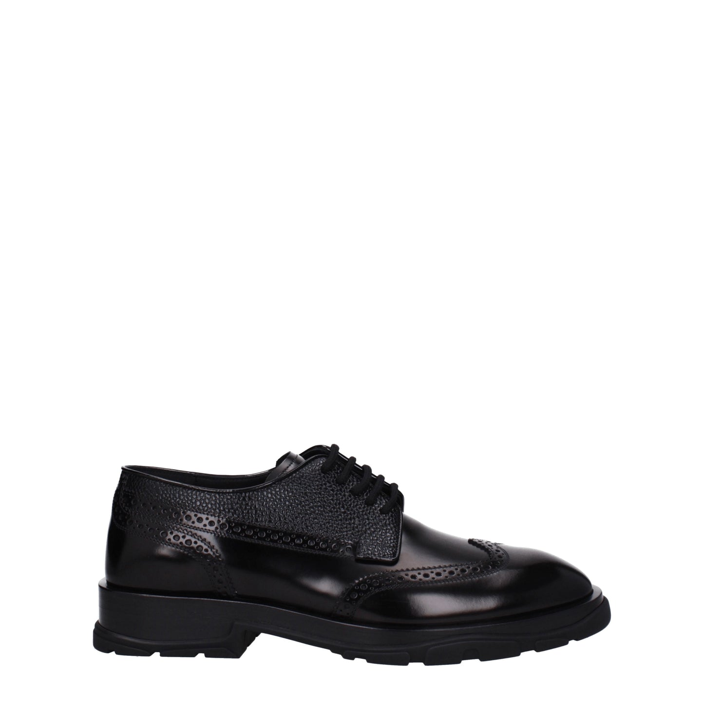 Alexander McQueen Men's Lace ups in Leather Black