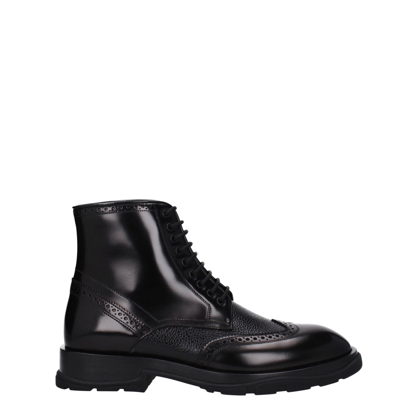 Alexander McQueen Men's Boots in Leather Black