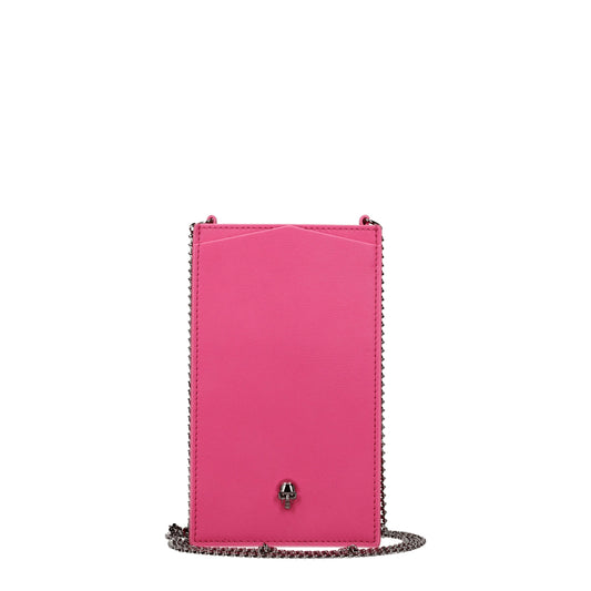 Alexander McQueen Smartphone holders Women Leather Pink/Fluo Pink