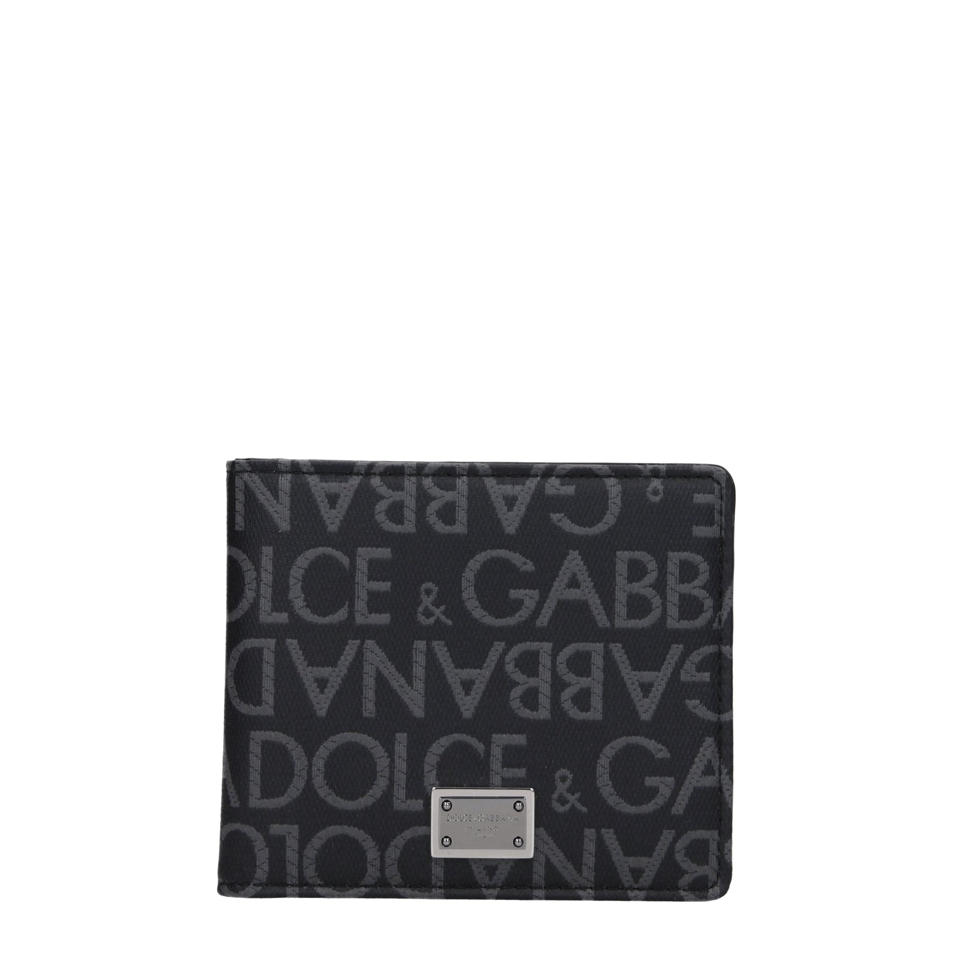 Dolce&Gabbana Wallets Men Fabric  Black/Grey
