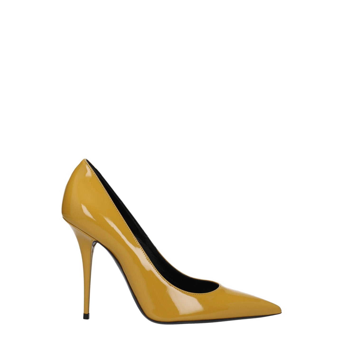 Saint Laurent Women's Pumps in Patent Leather Yellow/Antique Yellow