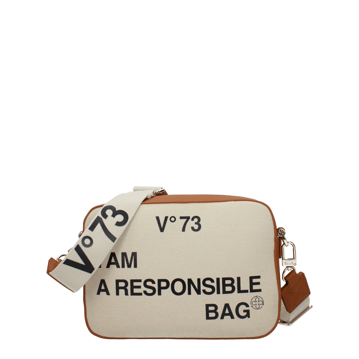 V°73 Crossbody Bags Women Polyester Beige/Leather