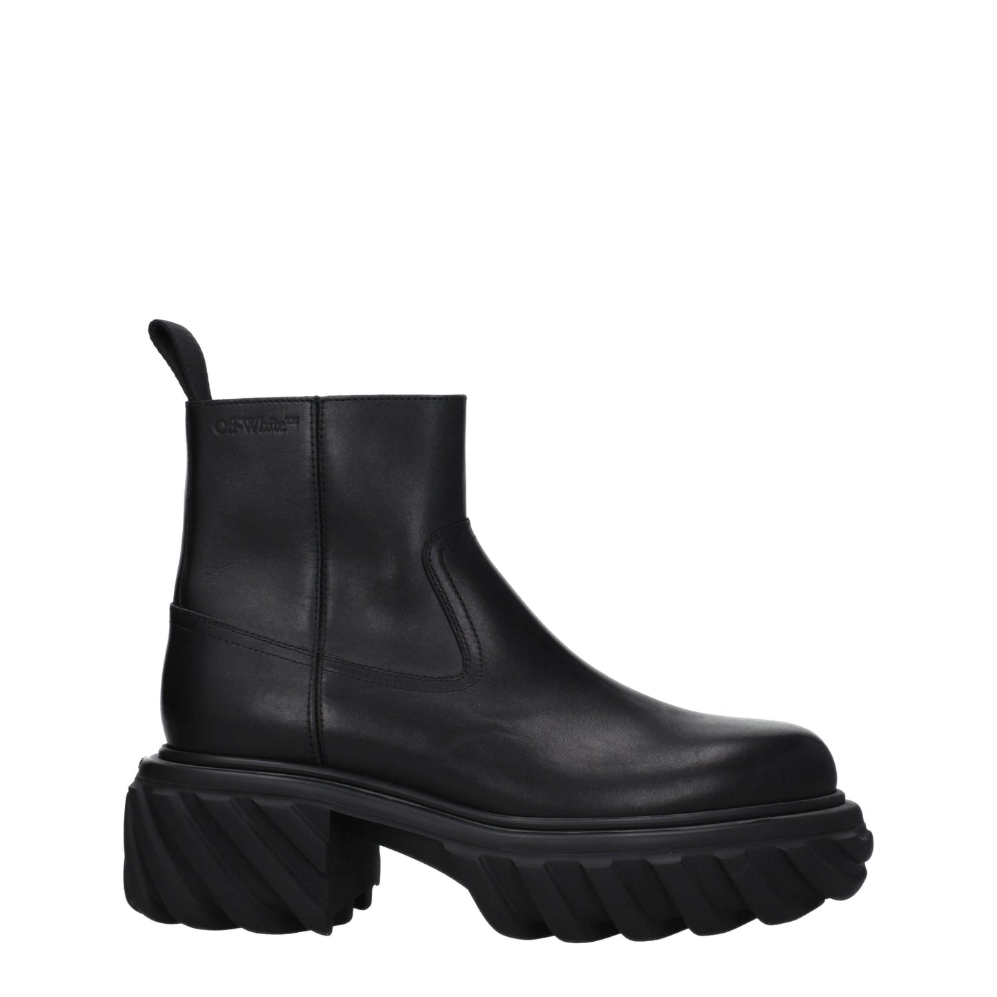 Off-White Men's Boots in Leather Black