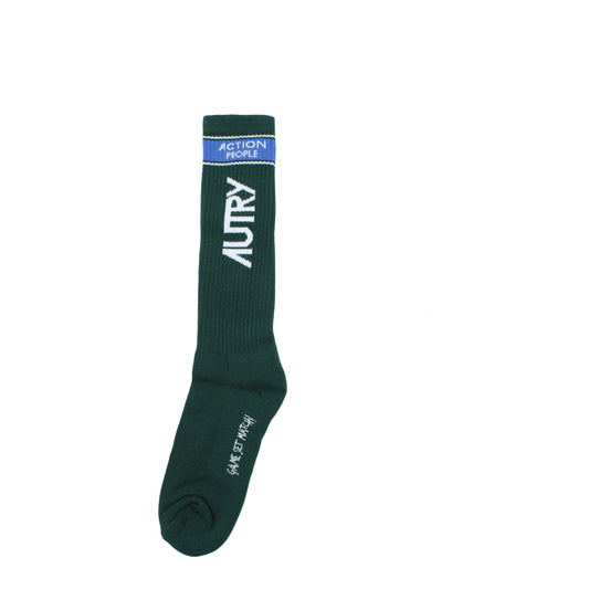 Autry Socks Women Cotton Green/White