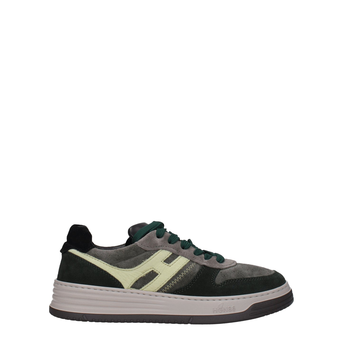 Hogan Men's Sneakers in Suede Green/Grey