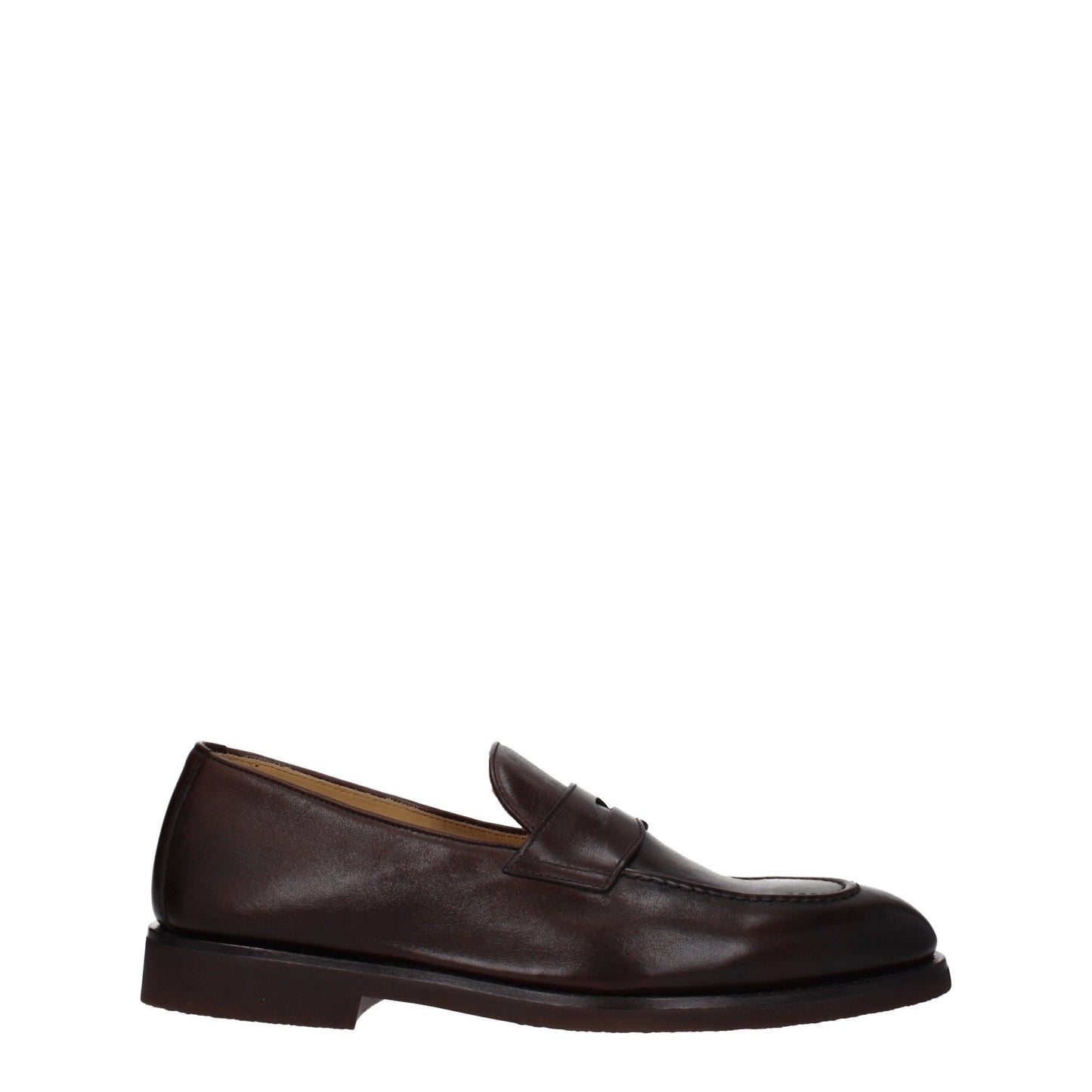 Brunello Cucinelli Men's Loafers in Leather Brown