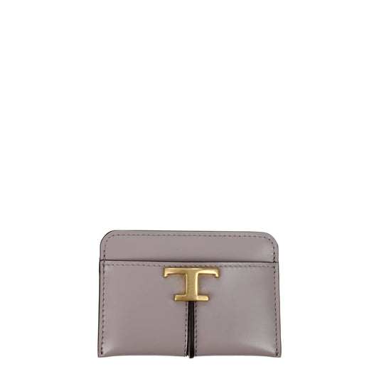 Tod's Document Holders Women Leather Gray