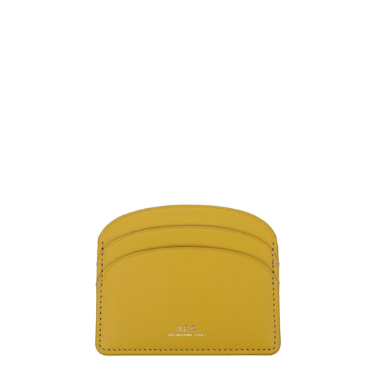 A.P.C. Document Holders Women Leather Yellow/Golden Wattle