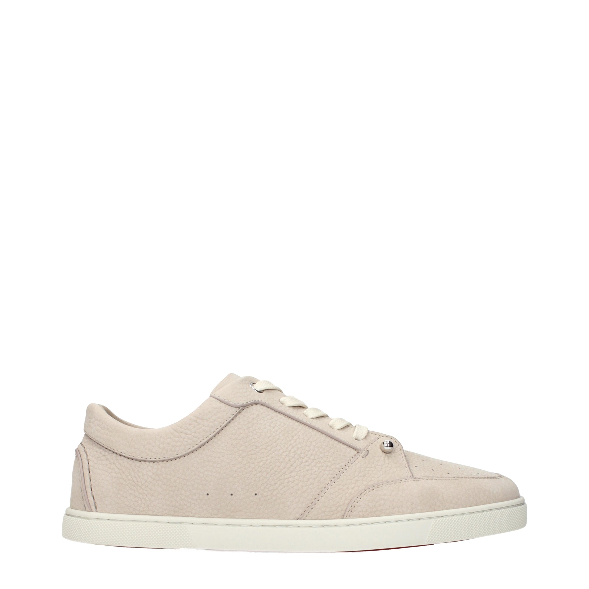 Louboutin Sneakers Men Leather Beige