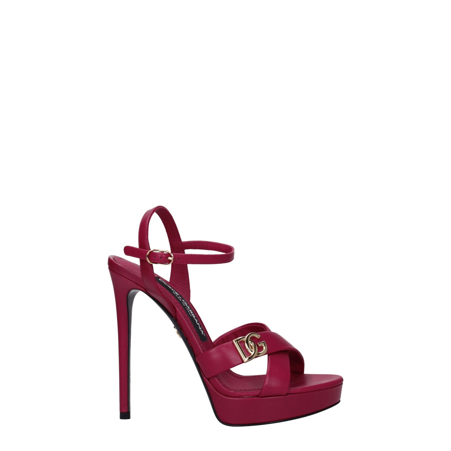 Dolce&Gabbana Women's Sandals in Leather Fuchsia/Hibiscus