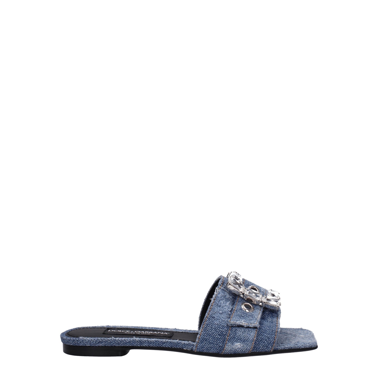 Dolce&Gabbana Women's Sandals & Slippers in Fabric  Blue/Denim