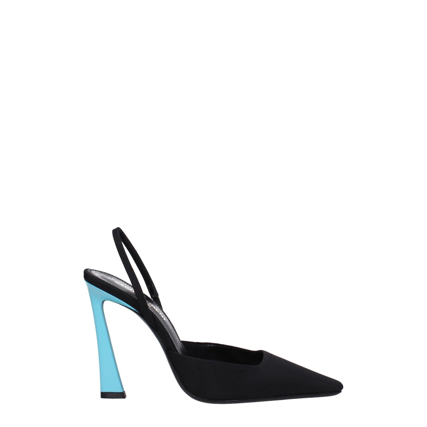 Saint Laurent Women's Sandals in Fabric  Black/Sky