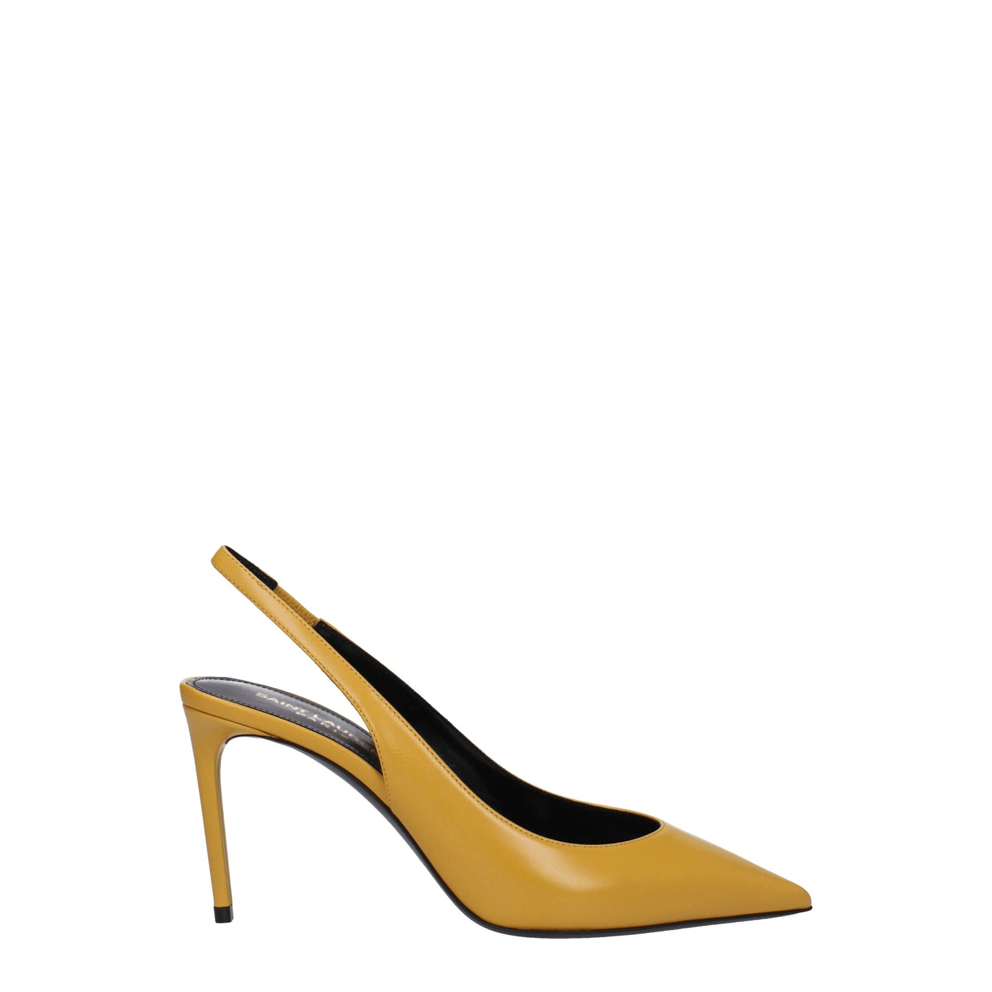 Saint Laurent Women's Sandals in Leather Yellow/Mustard