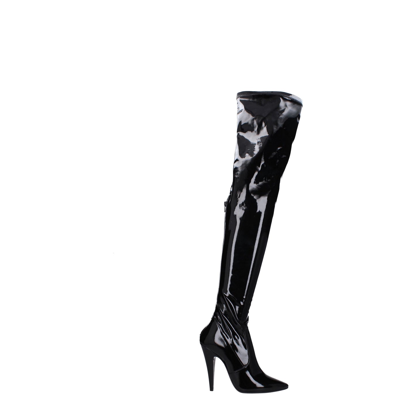 Saint Laurent Women's Boots in Patent Leather Black