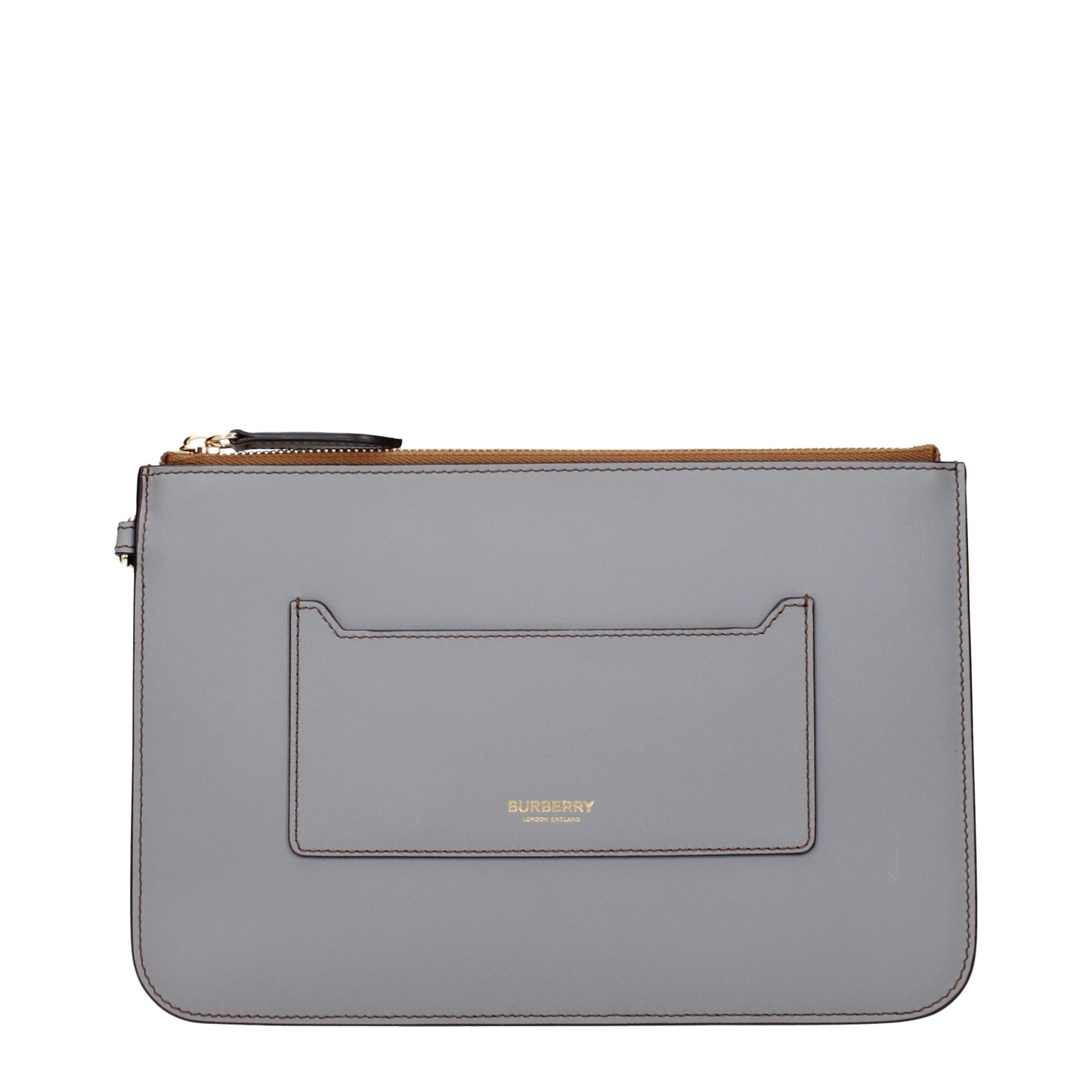 Burberry Clutches Men Leather Gray/Cloud