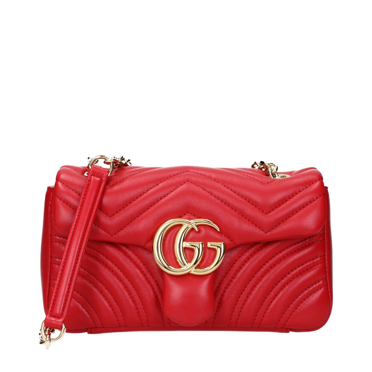 Gucci Shoulder Bags Women Leather Red/Bright Red