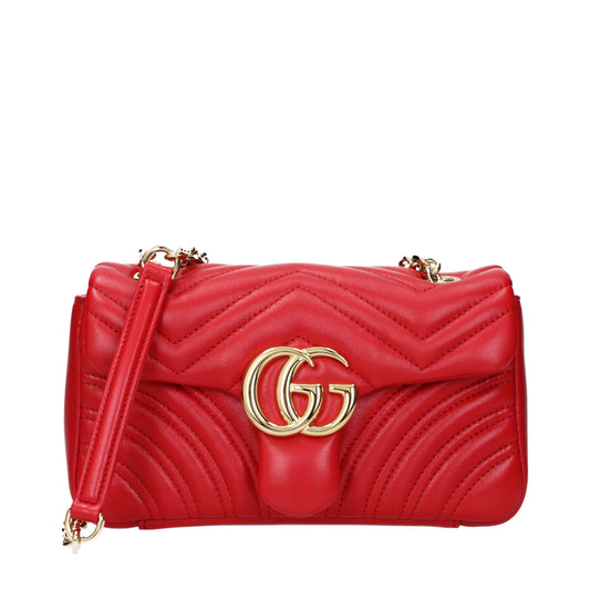 Gucci Shoulder Bags Women Leather Red/Bright Red